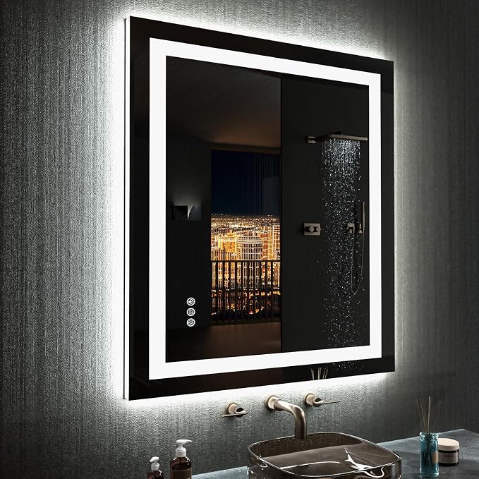 LOAAO 28"X32" LED Bathroom Mirror - Image 3