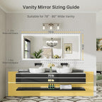 72x32 Inch White Bathroom Mirror - Image 2