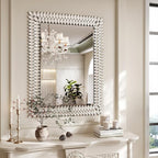 Kelly Miller 30"x40" Jeweled Bathroom Wall Mirror, Large Rectangle Decorative - Image 2