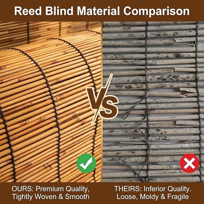 Outdoor Bamboo Blinds for Patio, Waterproof Reed Shades, Privacy Sun Shades - Image 3