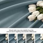 MIULEE Greyish Blue Back Tab Blackout Curtains 84 Inch Length 2 Panels Set - Image 8
