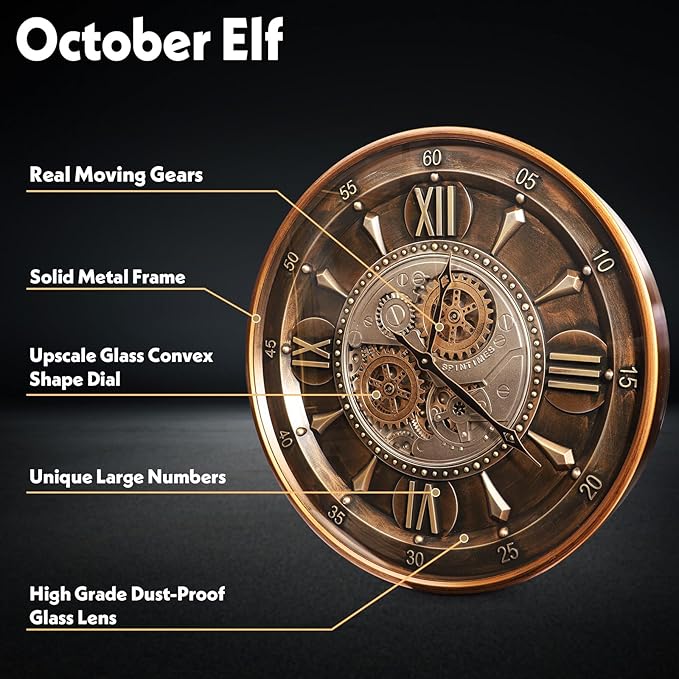 October Elf 24 Inch Wall Clock - Image 2