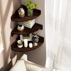 Alsonerbay Corner Shelf Wall Mount, Rustic Wood Shelves - Image 7