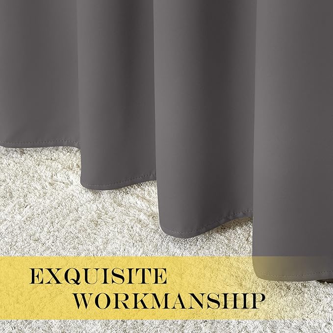 NICETOWN Grey Blackout Curtain 54 inches Long, Grommet Room Darkening Thermal - Image 6