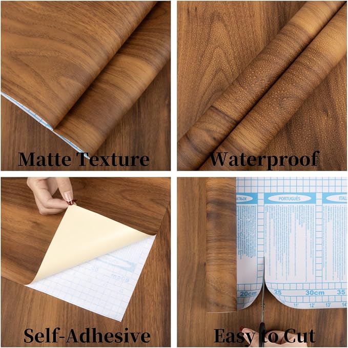 Decoroom Wood Grain Contact Paper Peel and Stick, Vintage Thicken Wood Contact - Image 2