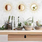 3 Set Gold Sunburst Mirrors for Wall Decorative Metal Mirrors Small Mirror Sets - Image 2