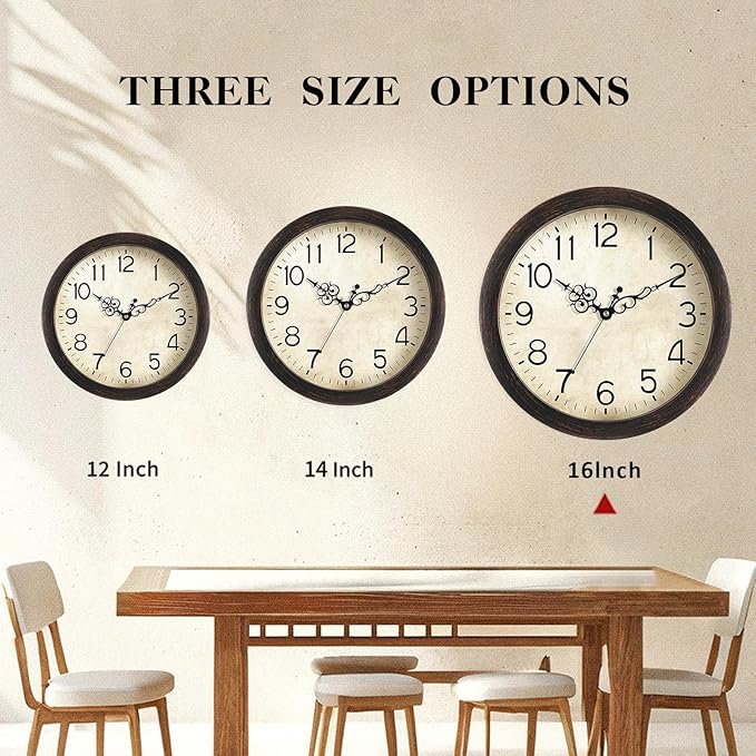 KECYET Wall Clock, Vintage Wall Clocks Battery Operated Quartz Silent - Image 4