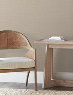 York Wallcoverings Natural Sisal Warm Grey Peel and Stick Grasscloth Wallpaper - Image 3