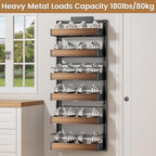 POKIPO 6 Tier Over The Door Pantry Organizer, 2-in-1 Door Hanging or Wall - Image 8