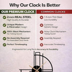Modern Geometric Metal Wall Clock, Minimalist Black Steel Design, Silent - Image 5