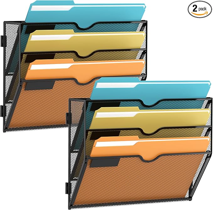 SUPEASY 3 Tier Wall File Organizer, Hanging Wall Mounted Mail Organizer by SUPEASY