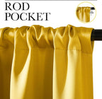 NICETOWN Gold Blackout Cafe Faux Silk Curtains - Image 2