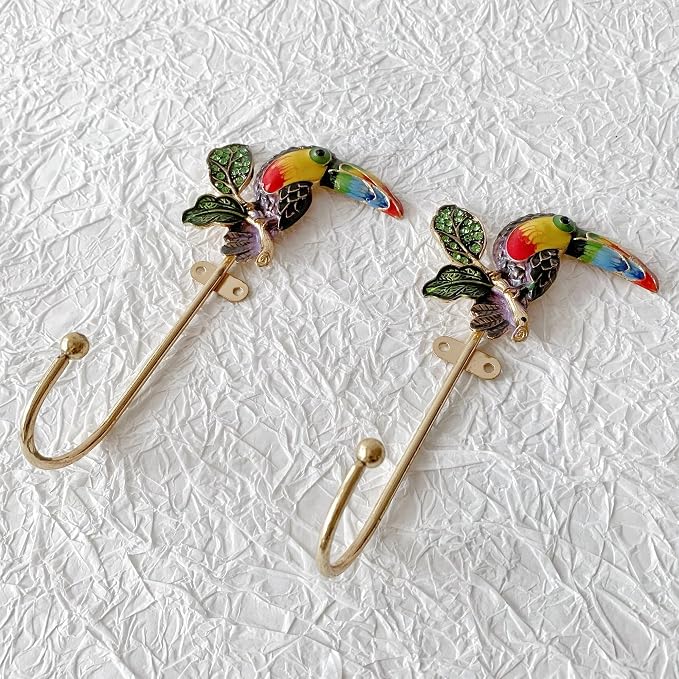 2 Pack Decorative Wall Hooks, Vintage Bird Shaped Metal Wall Hook - Image 3