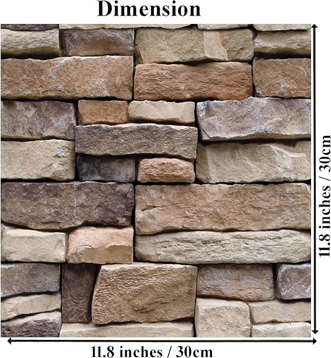 10PCS 3D Wall Panels Peel and Stick, 3D Brick Wallpaper Peel and Stick PVC - Image 2