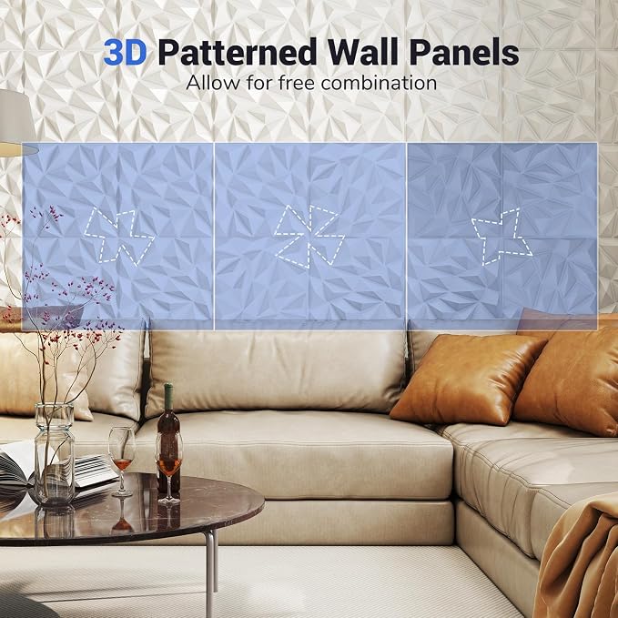 Giantex 20 Pack 3D Wall Panels, Lightweight Waterproof, DIY Cut & Paint - Image 4