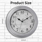 Wall Clock, 12 Inch Kitchen Decorative Wall Clock, Silent Wall Cocks Battery - Image 2
