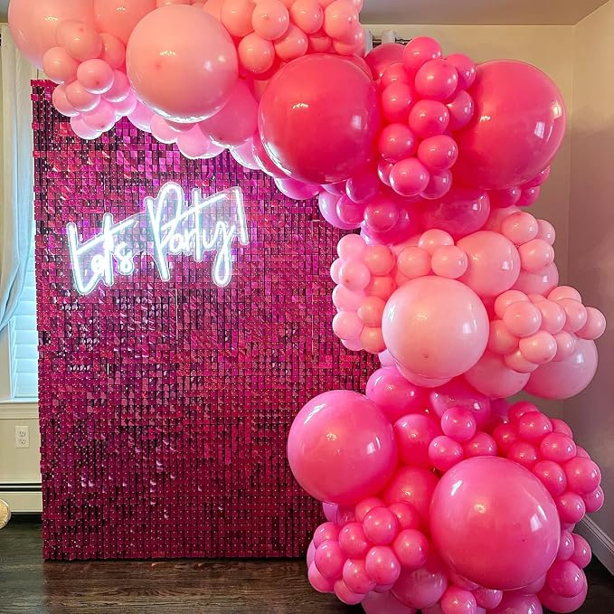 COKAOBE Hot Pink Shimmer Wall Backdrop, Photo Backdrops - Image 6