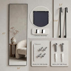 Simple Deluxe 47x14 Full Length Mirror Over The Door, Wall Mounted Full Body - Image 2