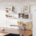 RICHER HOUSE White Floating Shelves Set of 3, Modern Bathroom Shelves Wall - Image 5