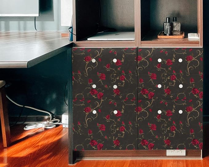 FLFK Gothic Rose Floral Wallpaper Peel and Stick 16in x 64in Wall Paper - Image 6