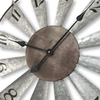 Mrocioa 30inch Windmill Distressed Metal Wall Clocks Rustic Large Decorative - Image 3