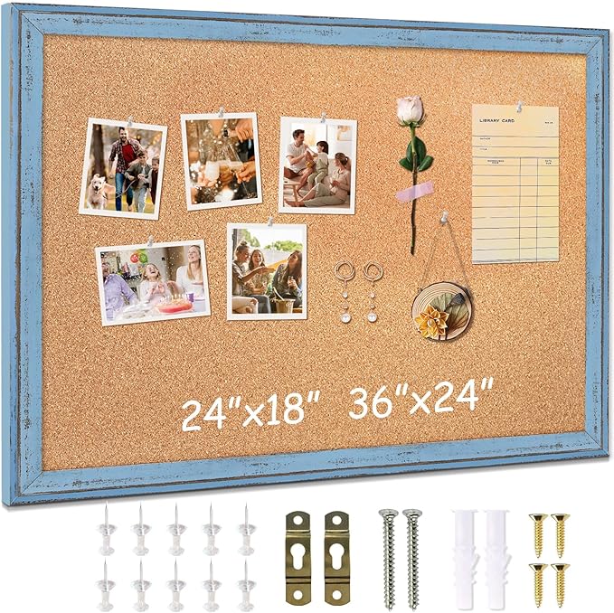 DOLLAR BOSS Cork Boards for Walls, 36 X 24 Inches Bulletin Board Decorative by DOLLARBOSS