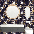 Vintage Floral Wallpaper Peel and Stick Purple White Flowers Contact Paper - Image 6