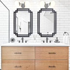 28" x 40" Black Wall Mirror for Decor, Large Bathroom Mirror - Image 4