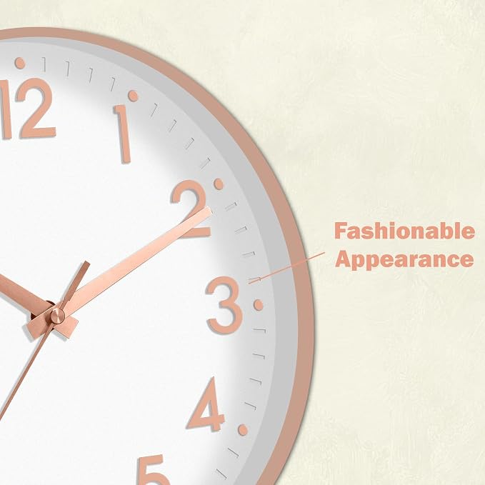 Mosewa Wall Clock 10 Inch, Battery Operated Silent Non-Ticking Modern Analog - Image 9