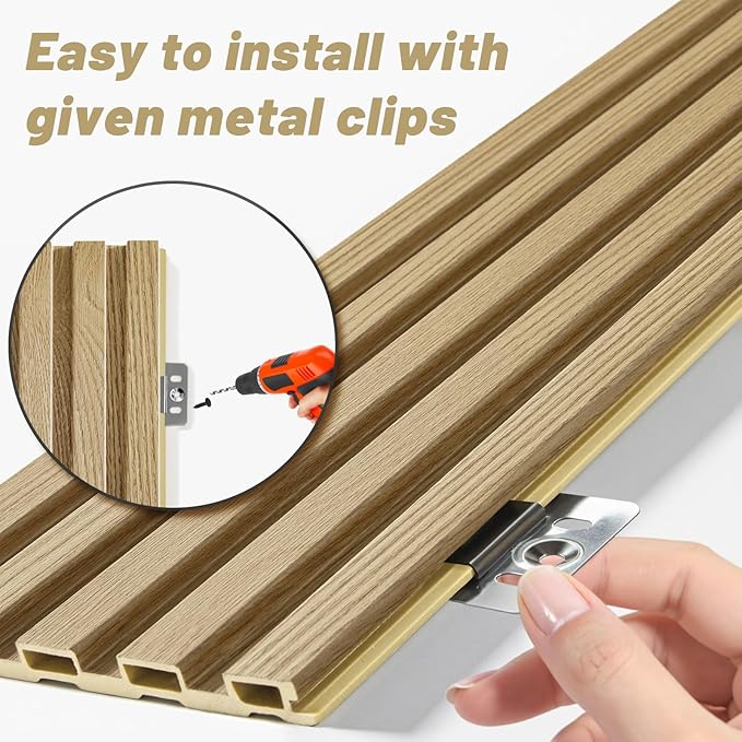 WPC Slat Wall Paneling, TV Background, Living Room, 94.5 x 6 in - Image 4
