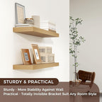 Venusmiles Floating Shelves for Wall 24 inch Long, Engineered Wood Wall Shelves - Image 4