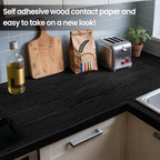 COSNIGHT Black Peel and Stick Wallpaper, Wood Grain Contact Paper Self Adhesive - Image 4