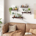 YGEOMER Floating Shelves for Wall, Different Sizes Walnut Red Brown Wall - Image 6