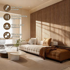 EVERECO 6 Pack Wood Slat Acoustic Wall Panels 92.5" × 7.87", 3D Sound Absorbing - Image 3
