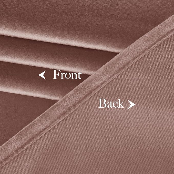 NICETOWN Room Darkening Dusty Pink Velvet Curtains 96 inch Length - Image 9