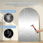 Arched Full Length Mirror with Stand, Extra Large Gold Full Length Body Mirror - Image 8