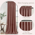 NICETOWN Pink Velvet Curtains 102 inches - Image 3