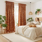 NICETOWN Burnt Orange Velvet Curtains 96" Long - Image 2
