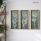3D Floral Green Wall Art Lightweight, Wooden Ready-to-Hang Boho Framed Wall Art - Image 9