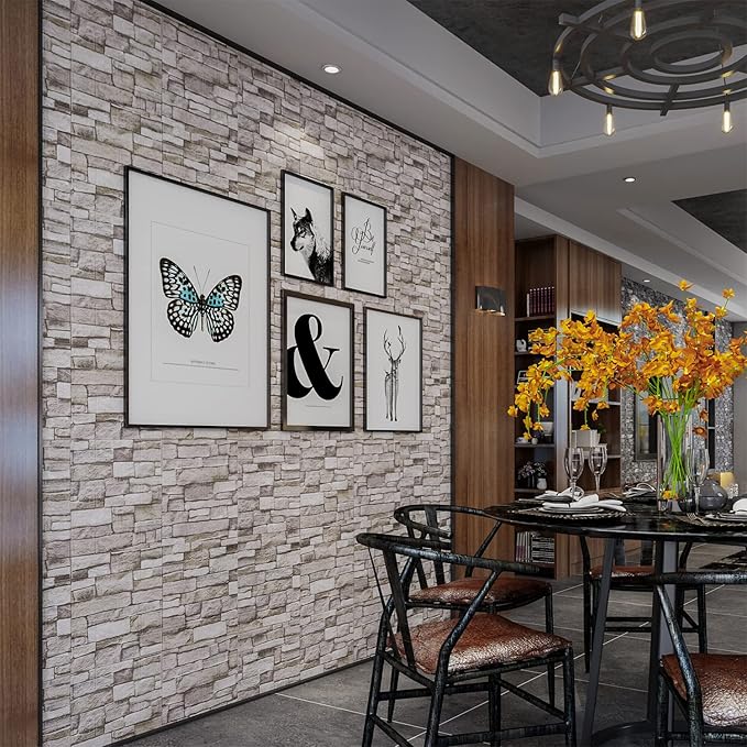 10PCS 3D Wall Panels Peel and Stick 3D Brick Wallpaper Peel and Stick Faux - Image 4