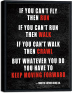Pyradecor Black Framed Canvas Wall Art Keep Moving Forward Motivational by Pyradecor