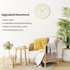 Foxtop Modern Wall Clock Silent Non Ticking Battery Operated Quartz Round Wall - Image 4