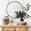 HARRITPURE Round Mirror 15.7 Black Wall Mounted Circle Mirrors Vanity Mirror by HARRITPUREHome