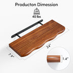 YUFLINX 24inch Walnut Finished Floating Shelves - Image 3
