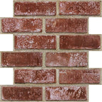 3D Peel and Stick Faux Brick Wall Panels 11.8" x 11.8" 10-Pack Red Orange - Image 9