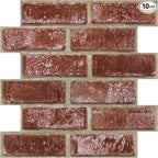 COMSTICKC 3D Red Brick Wall Panels Peel and Stick Tiles, Small Size Thin PVC by COMSTICKCDECOR