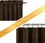 NICETOWN Brown Velvet Room Darkening Curtains, Home Decor Light Blocking - Image 3