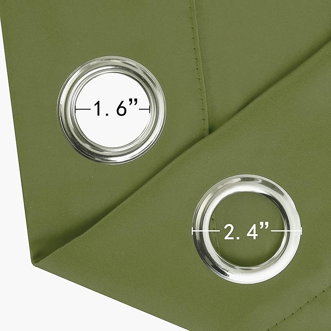 LEMOMO Olive Green Blackout Curtains/52 x 84 Inch Long/Set of 2 Curtain - Image 6