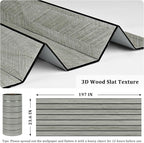Grey Wood Grain Slat Panels for Interior Wall Decor 197"x23.6" Peel and Stick - Image 6