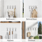 pickpiff Silver Self Adhesive Coat Hooks - Image 6